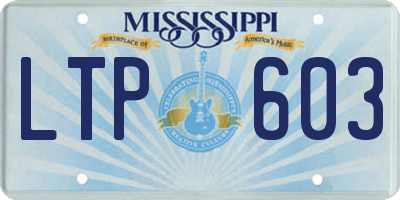 MS license plate LTP603