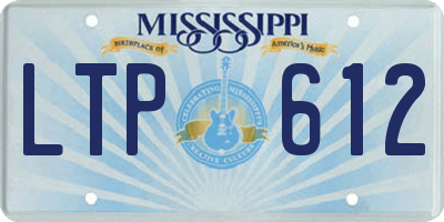 MS license plate LTP612