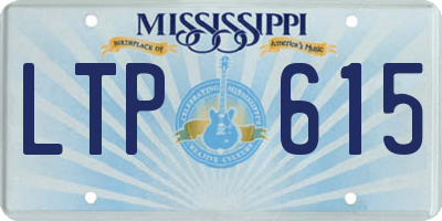 MS license plate LTP615