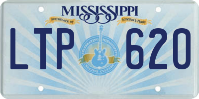 MS license plate LTP620