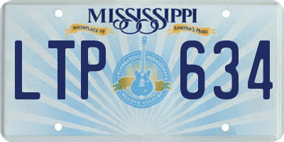 MS license plate LTP634