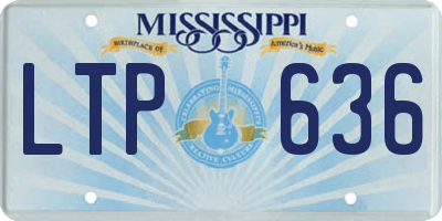 MS license plate LTP636