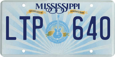 MS license plate LTP640