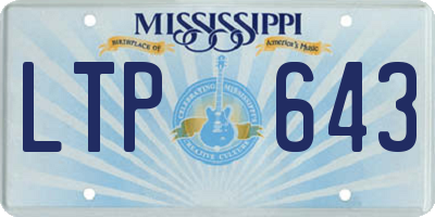 MS license plate LTP643