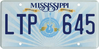 MS license plate LTP645