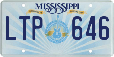 MS license plate LTP646