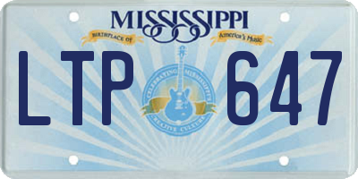 MS license plate LTP647