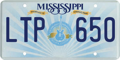 MS license plate LTP650