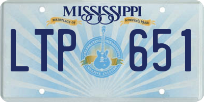 MS license plate LTP651