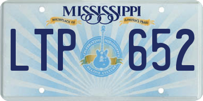 MS license plate LTP652