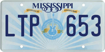 MS license plate LTP653