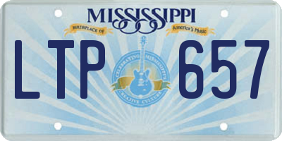MS license plate LTP657