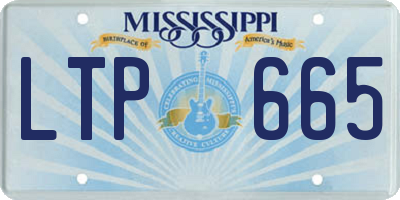 MS license plate LTP665