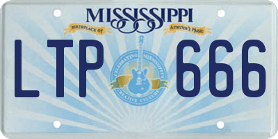 MS license plate LTP666