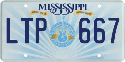 MS license plate LTP667