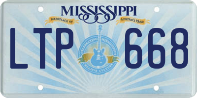 MS license plate LTP668