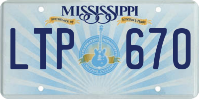 MS license plate LTP670
