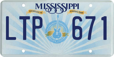 MS license plate LTP671