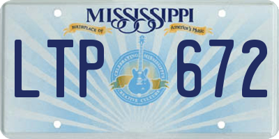 MS license plate LTP672