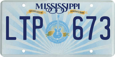 MS license plate LTP673