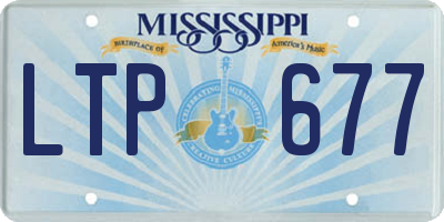 MS license plate LTP677