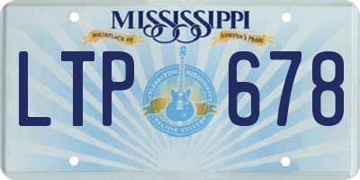 MS license plate LTP678