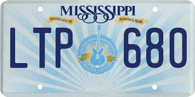 MS license plate LTP680
