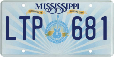 MS license plate LTP681