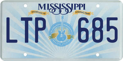 MS license plate LTP685