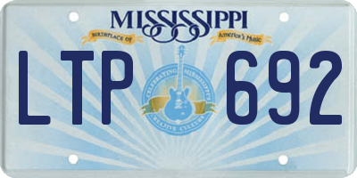 MS license plate LTP692