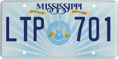 MS license plate LTP701