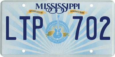 MS license plate LTP702