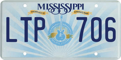 MS license plate LTP706