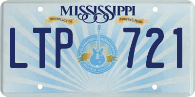 MS license plate LTP721