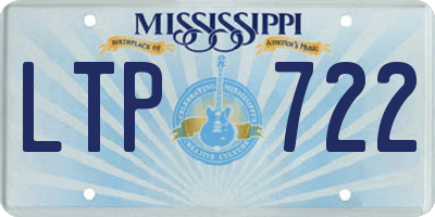 MS license plate LTP722