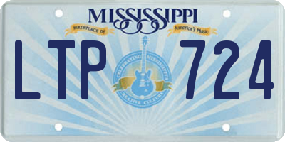 MS license plate LTP724