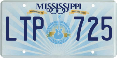 MS license plate LTP725