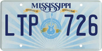 MS license plate LTP726