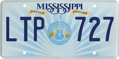 MS license plate LTP727