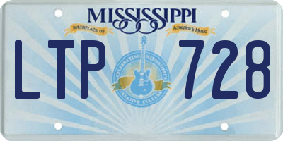 MS license plate LTP728
