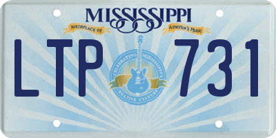 MS license plate LTP731