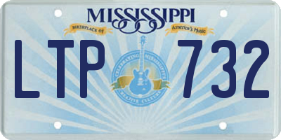 MS license plate LTP732