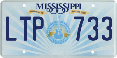 MS license plate LTP733