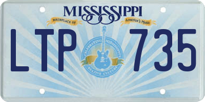 MS license plate LTP735