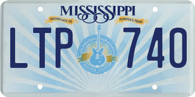 MS license plate LTP740