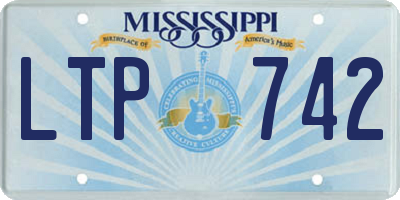 MS license plate LTP742