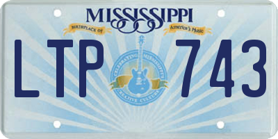 MS license plate LTP743
