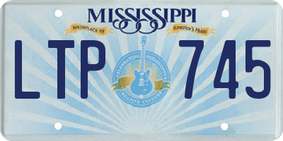 MS license plate LTP745