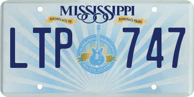 MS license plate LTP747