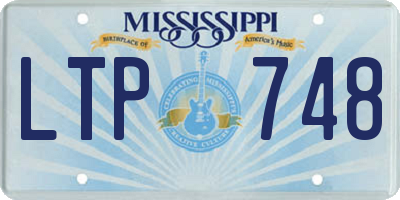 MS license plate LTP748